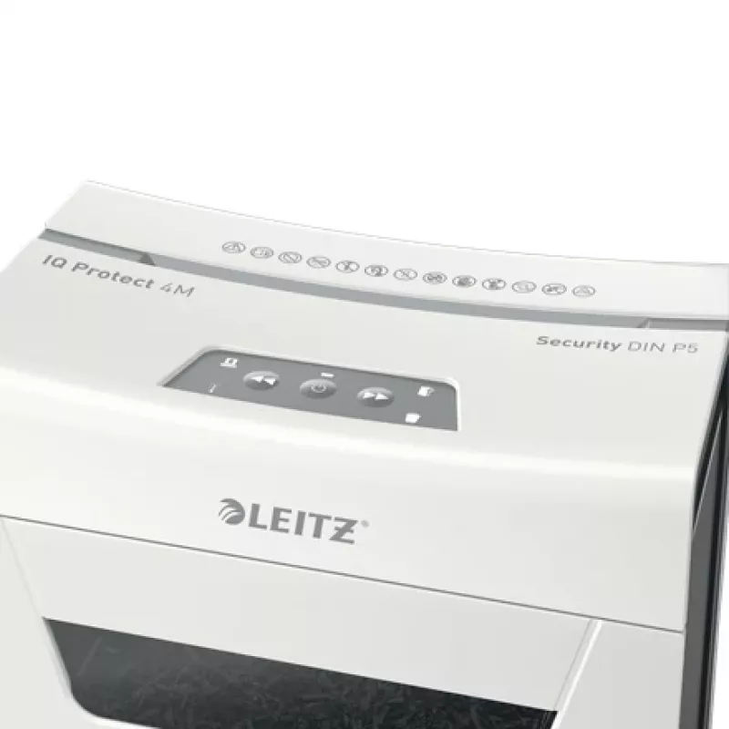 Leitz IQ Protect Premium paberipurustaja 4M P5, mikrohakkimine, 2 x 15 mm, 14 L, 150 lehte, 55 dB, puutetundlik