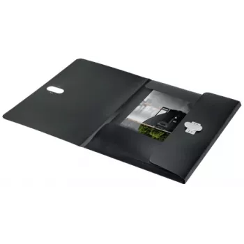 Leitz Recycle 3 klapiga kaust, Signature kaust, A4, polüpropüleen (PP), must, matt, 150 lehte