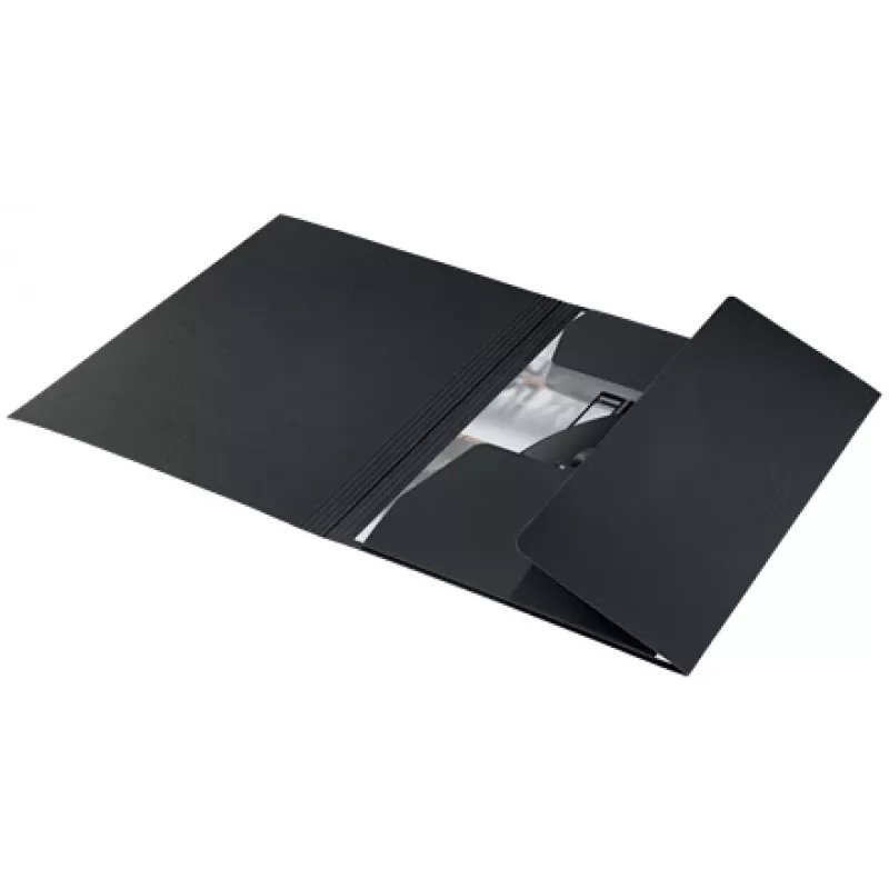 Leitz Recycle Card 3-flap kaust, Tavaline dokumendikaust, A4, Kartong, Must, Matt, 250 lehte