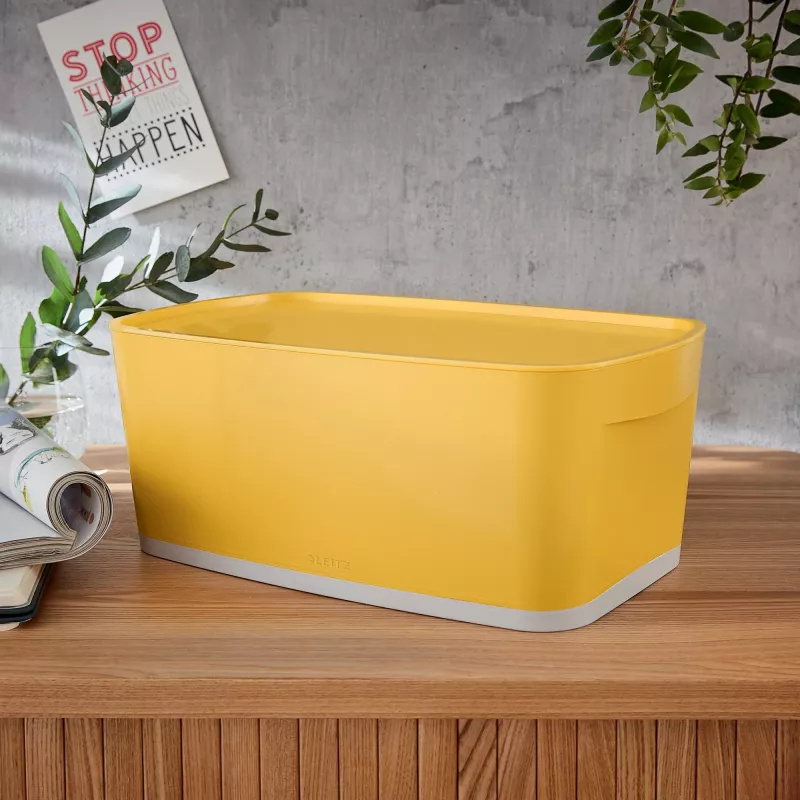 Leitz MyBox Cosy Small with lid, Storage Box, hoiukarp, kollane, ristkülikukujuline, plastik, ühevärviline, kollane
