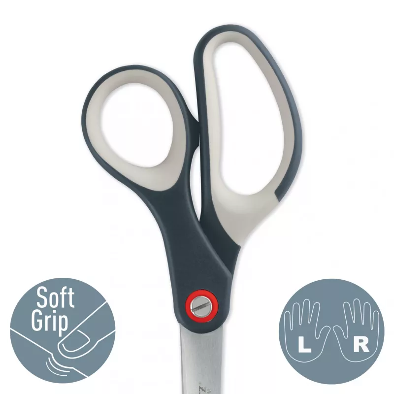 Leitz Cosy Titanium kontorikäärid 205 mm, Täiskasvanu, Sirge lõige, Üksik, Hall, Roostevaba teras, Kontorikäärid