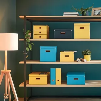 Leitz Click & Store Cosy Medium Storage Box, hoiukarp, kollane, ristkülikukujuline, papp, ühevärviline, sisetingimustesse