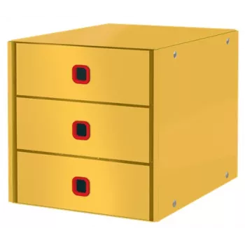 Leitz Click & Store Cosy sahtlikapp (3 sahtlit), kollane, kartong, 286 mm, 358 mm, 282 mm