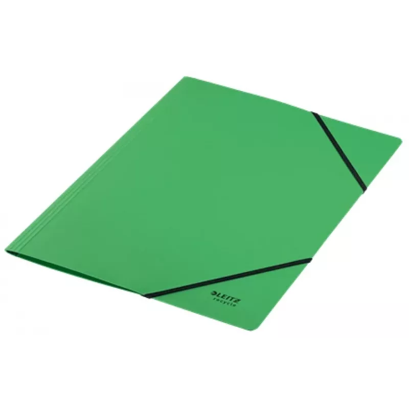 Leitz Recycle pappmapp kummipaeltega, tavaline dokumentide mapp, A4, kartong, roheline, rõht-/püstpaigutus, 250 lehte
