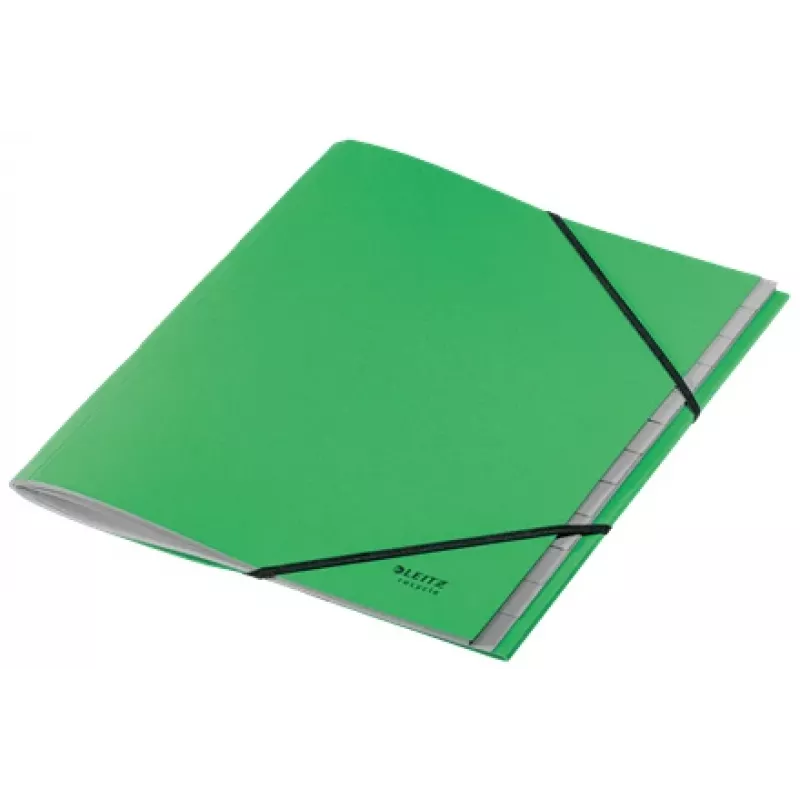 Leitz Recycle karbist vahelehtedega mapp, tavalise failikausta tüüp, A4, kartong, roheline, 430 g/m², elastne kinnituspael