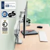 Leitz Ergo ruumisäästlik kahe monitori käsi, klamber/läbiviigukinnitus, 18 kg, 43,2 cm (17 tolli), 81,3 cm (32 tolli), 100 x 100 mm, hall