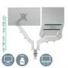 Leitz Ergo ruumisäästlik kahe monitori ja sülearvuti käsi, klamber/läbiviigukinnitus, 9 kg, 33 cm (13 tolli), 81,3 cm (32 tolli), 100 x 100 mm, hall