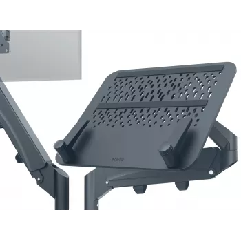 Leitz Ergo ruumisäästlik topeltmonitori ja sülearvuti käsi, klamber/läbiviigukinnitus, 18 kg, 43,2 cm (17 tolli), 81,3 cm (32 tolli), 100 x 100 mm, tumehall