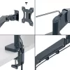 Leitz Ergo ruumisäästlik topeltmonitori ja sülearvuti käsi, klamber/läbiviigukinnitus, 18 kg, 43,2 cm (17 tolli), 81,3 cm (32 tolli), 100 x 100 mm, tumehall