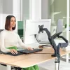 Leitz Ergo ruumisäästlik topeltmonitori ja sülearvuti käsi, klamber/läbiviigukinnitus, 18 kg, 43,2 cm (17 tolli), 81,3 cm (32 tolli), 100 x 100 mm, tumehall