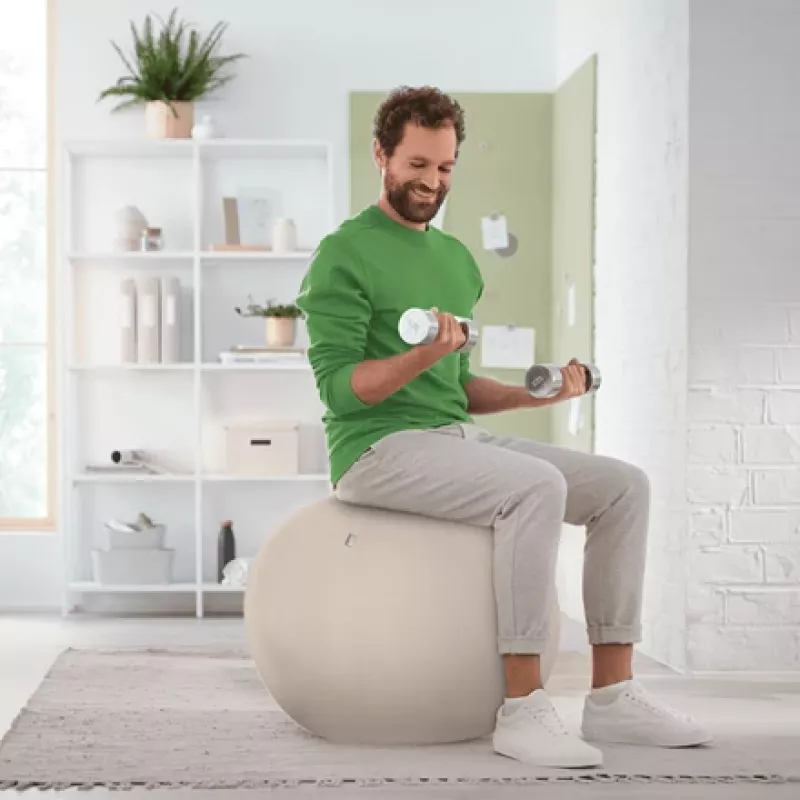 Leitz Ergo Active istumispall stoppfunktsiooniga 65 cm, hall, täissuuruses, 150 kg, täiskasvanud, täiskasvanu, TÜV
