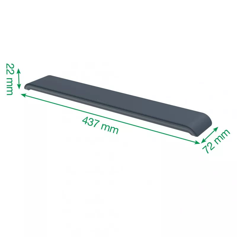 Leitz Ergo reguleeritav klaviatuuri randmetugi, tumedam hall, 71 mm, 437 mm, 22 mm, 1 tk