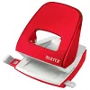 Leitz WOW 5008 metallist auguraua, 2-auguline / 30 lehte, 30 lehte, Punane, Valge, Metall, 8 cm, 5,5 mm, A6