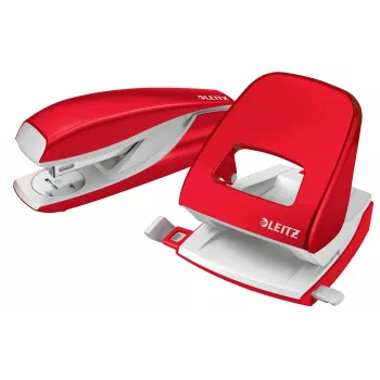 Leitz WOW 5008 metallist auguraua, 2-auguline / 30 lehte, 30 lehte, Punane, Valge, Metall, 8 cm, 5,5 mm, A6