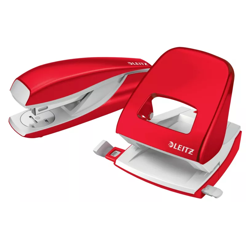 Leitz WOW 5008 metallist auguraua, 2-auguline / 30 lehte, 30 lehte, Punane, Valge, Metall, 8 cm, 5,5 mm, A6