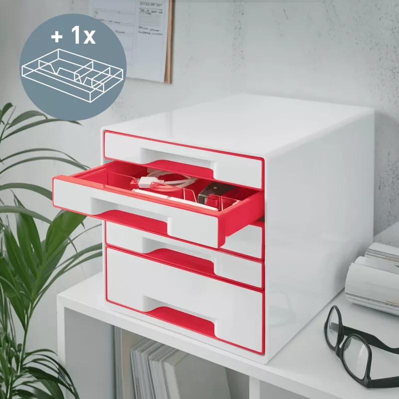 Leitz sahtlikapp WOW Cube 5 sahtliga, 5 sahtlit, Plast, 270 mm, 287 mm, 363 mm, 3.59 kg