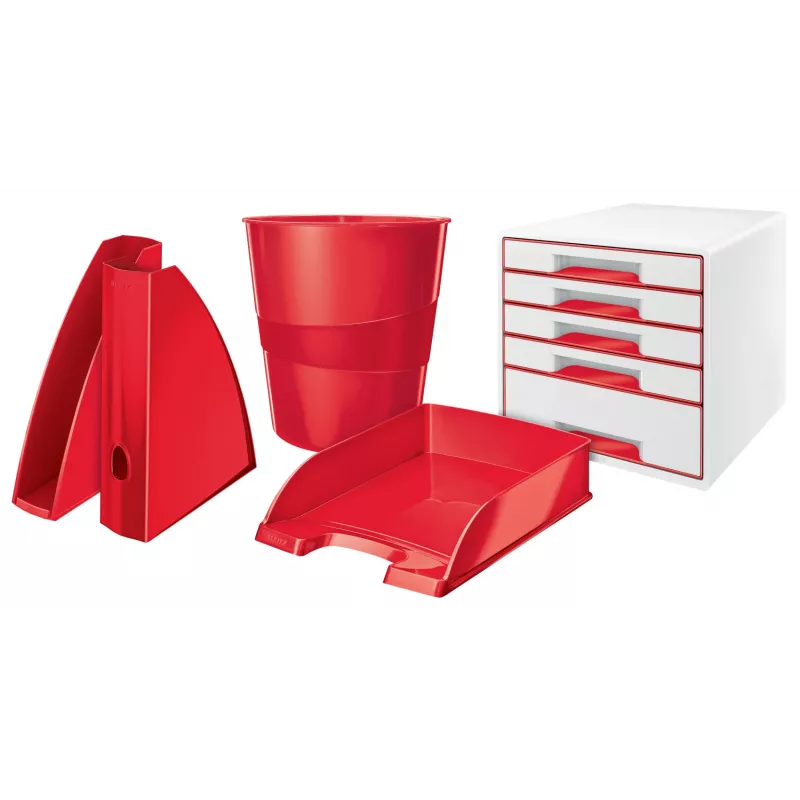 Leitz WOW ajakirjahoidik, punane, plastik, A4, 75 mm, 258 mm, 312 mm
