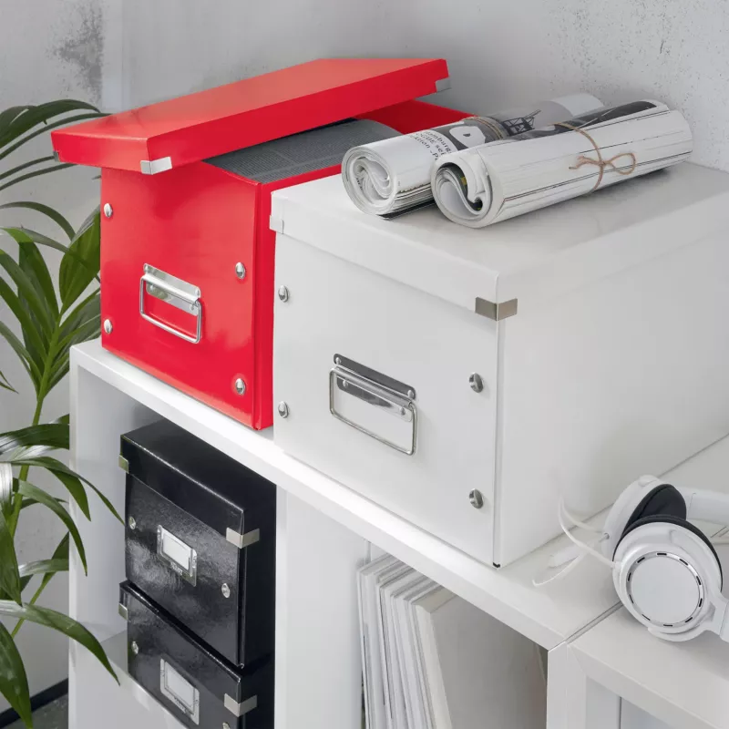 Leitz Box Click & Store WOW Cube Large hoiukast, hoiukast, punane, ristkülikukujuline, papp, ühevärviline, siseruumidesse