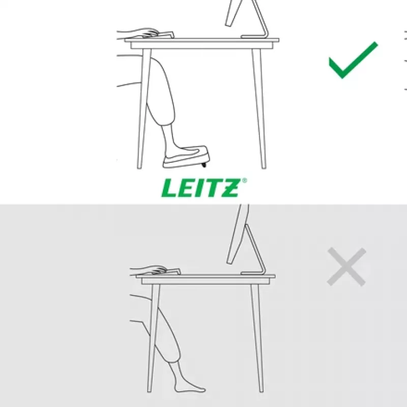 Leitz Ergo reguleeritav lauajalatsi, 80% taaskasutatud plastikust, hall, taaskasutatud plastik, 34 cm, 42 cm, 340 mm, 420 mm