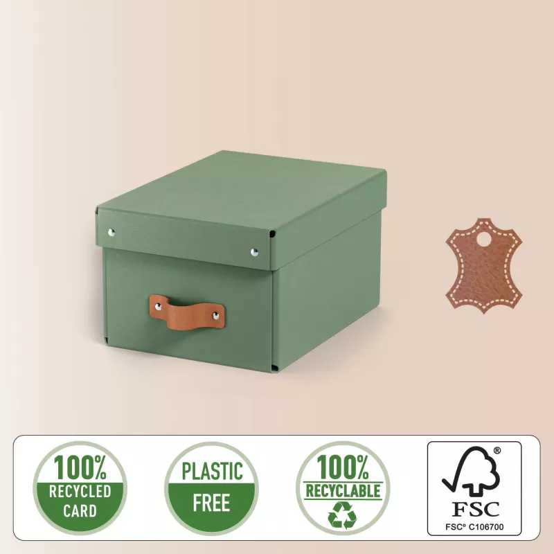 Leitz Puro hoiukast kaanega, väike, 7 L, 100% taaskasutatud papp, pakis 2 tk