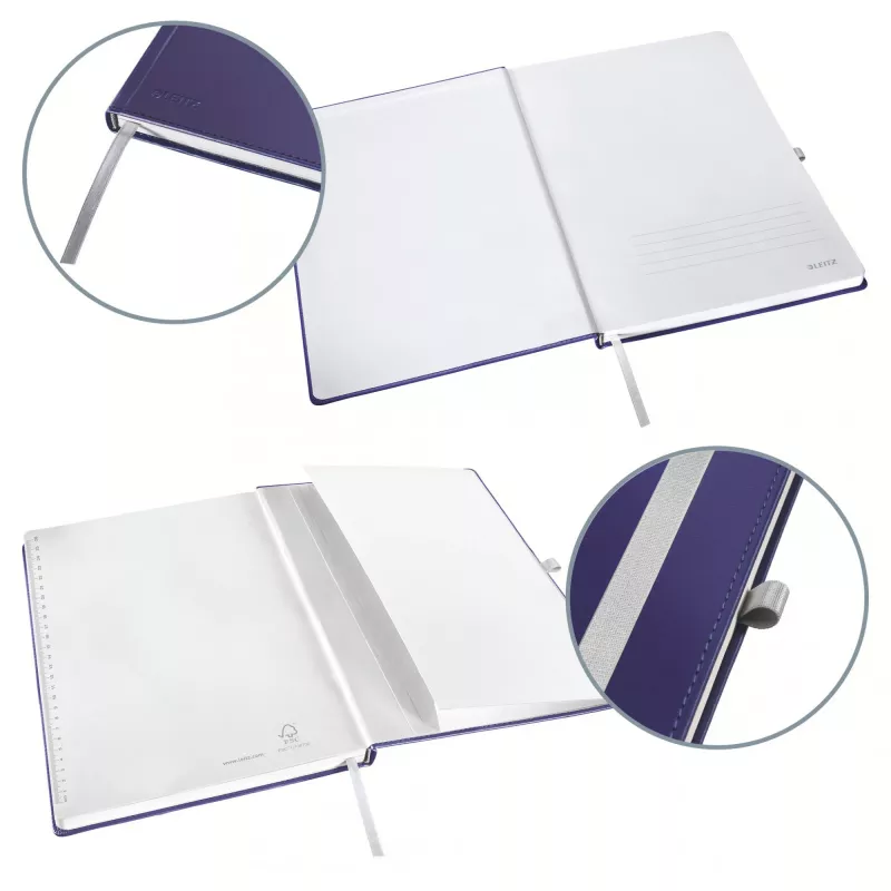 Leitz Style märkmik A5 joonega, kõva köide, Monokromaatiline, Sinine, A5, 80 lehte, 100 g/m², joonpaber