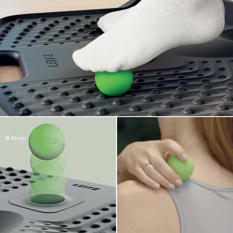 Leitz Ergo Active ergonoomiline väsimusvastane seismismatt, Ristkülikukujuline, Must, Polüuretaan, Mulliline, Hiina, 605 x 681 mm