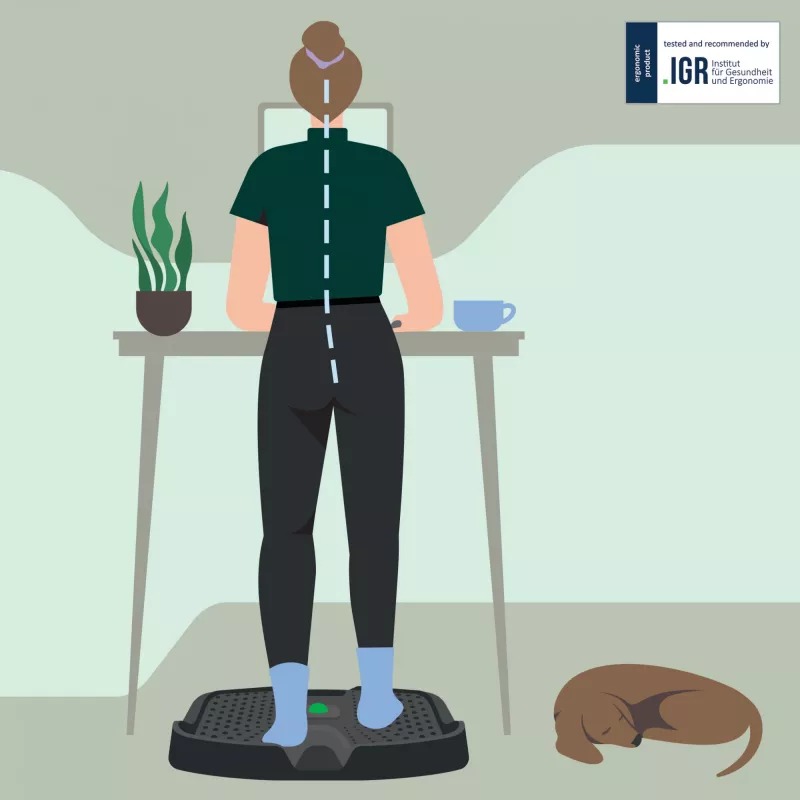 Leitz Ergo Active ergonoomiline väsimusvastane seismismatt, Ristkülikukujuline, Must, Polüuretaan, Mulliline, Hiina, 605 x 681 mm