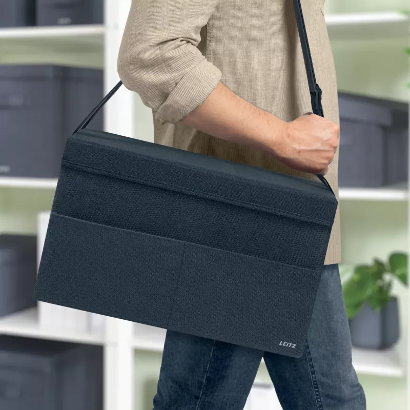 Leitz Fabric Hot Desking Work Bag with Lid, hoiukott, hall, ristkülikukujuline, kangas, ühevärviline, unisex