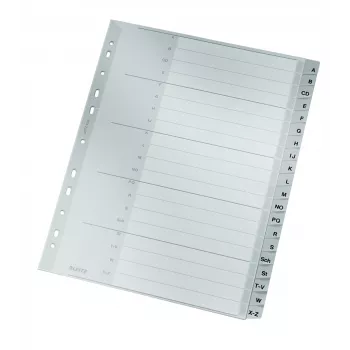 Leitz 12600000 tähestikuline registriindeks, papp, hall