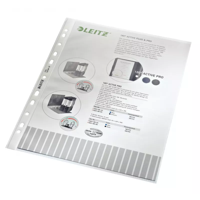 Leitz kvaliteettasku, 210 x 297 mm (A4), läbipaistev, polüpropüleen (PP), portreepidis, ülalt avanev, 230 mm