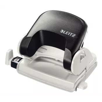 Leitz Hole Punch 5038 NeXXt, 2-auguline 16 lehte, 16 lehte, Must, Plast, 8 cm, 5,5 mm, A4, A5, A6, Foolio, US-Quart, 8 x 8 x 8 cm