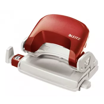 Leitz Hole Punch 5058 NeXXt, 2-auguga 10 lehte, 10 lehte, punane, plastik, 8 cm, 5,5 mm, A4