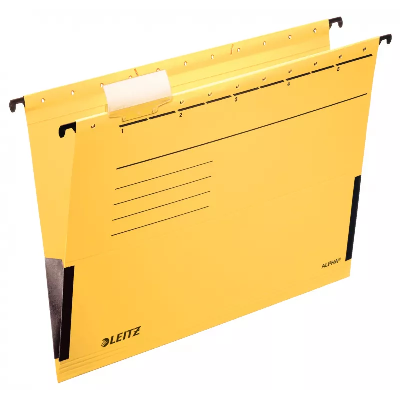 Leitz Alpha rippkaust, papist, A4, kollane, 5 tk