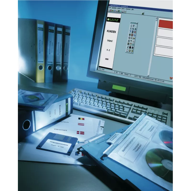 Leitz PC-printitavad seljasildid standardsete hoovakaustade jaoks