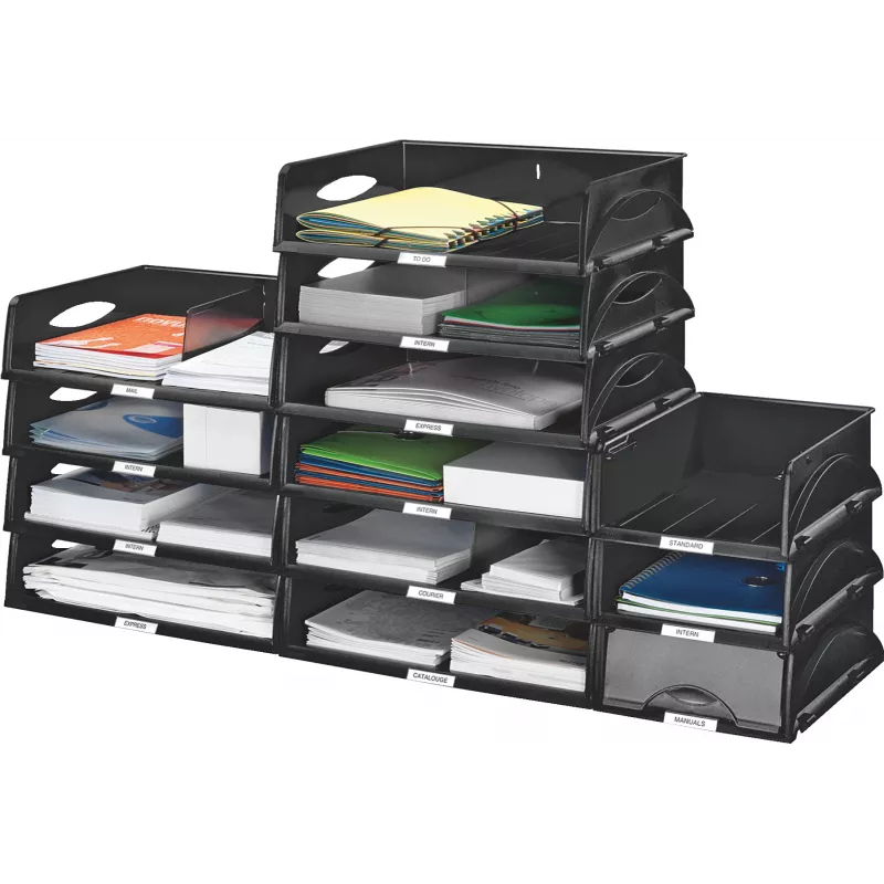 Leitz Tray Sorty Landscape Standard, plastist, must, A4, 405 mm, 300 mm, 125 mm