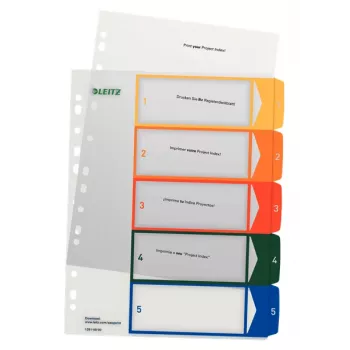 Esselte 12910000 registriindeks Numbriline registriindeks Polüpropüleen (PP) Mitmevärviline