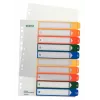 LEITZ plastik Index, Numbers, A4 Extra Wide, 1-10, PC-Writable, Transparent with Coloured Tabs, PP, 10-Part (1293-00-00)