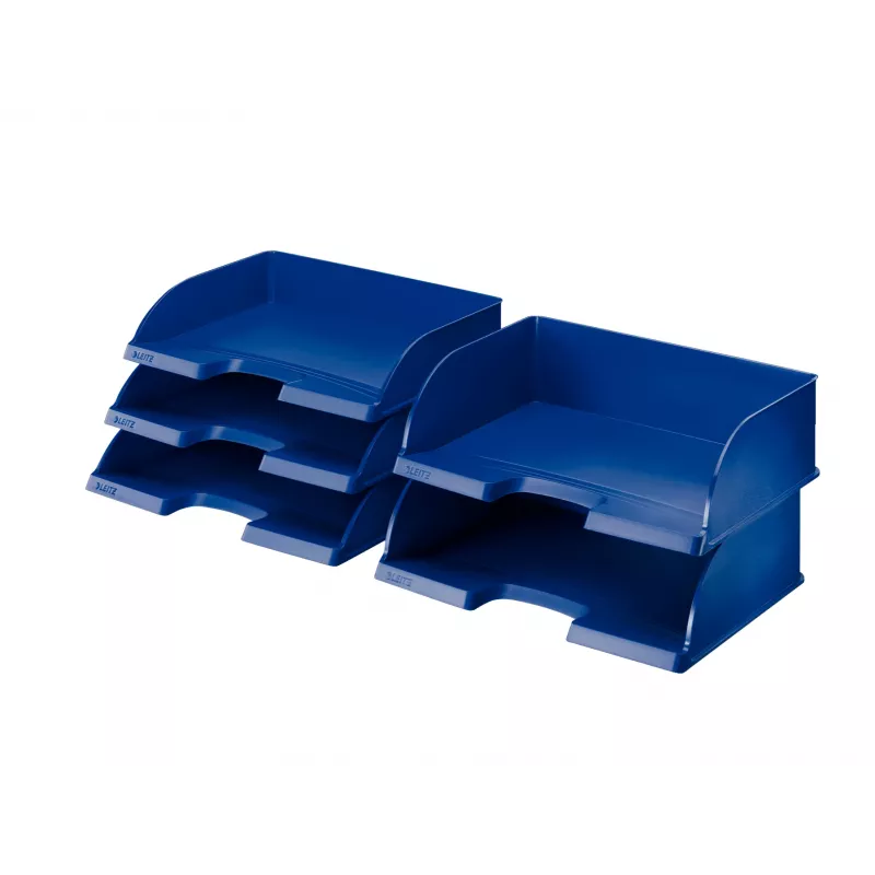 Leitz Letter tray Plus Landscape Jumbo, plastist, sinine, A4, kiri, märge, paber, 350 x 245 x 97 mm, 363 x 273 x 103 mm