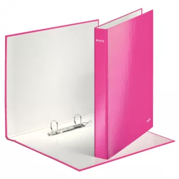 Leitz rõngaskaust WOW lamineeritud A4+ 2DR/25mm, A4, kartong, roosa, valge, 250 lehte, 80 g/m²