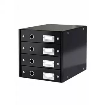 Leitz Click & Store WOW sahtlikapp (4 sahtlit), must, papp, 286 mm, 282 mm, 358 mm, 2,49 kg