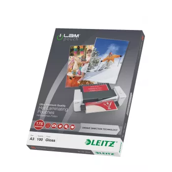 Leitz iLAM ülipreemium läikivad A3 lamineerimistaskud UDT-ga, 175 mikronit, pakk 100 tk