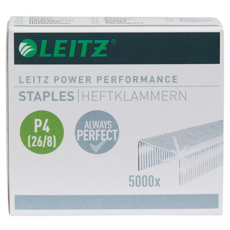 Leitz klambrid Power Performance P4 26/8 karp 5000 tk, klambripakk, 26/8, 8 mm, 100 klambrit, kinnitamine, 26/8