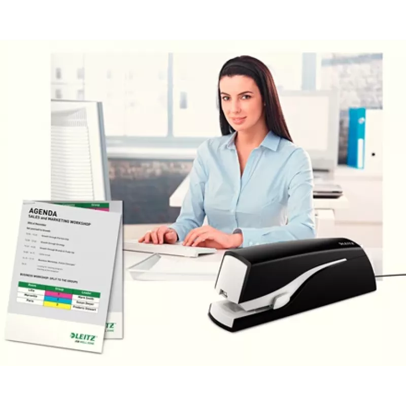 Leitz elektriline klambritangid 5533 NeXXt lame Clinch 20 lehte, 20 lehte, 200 klambrit, 2 cm, 1 cm, Plastik, Must, Valge