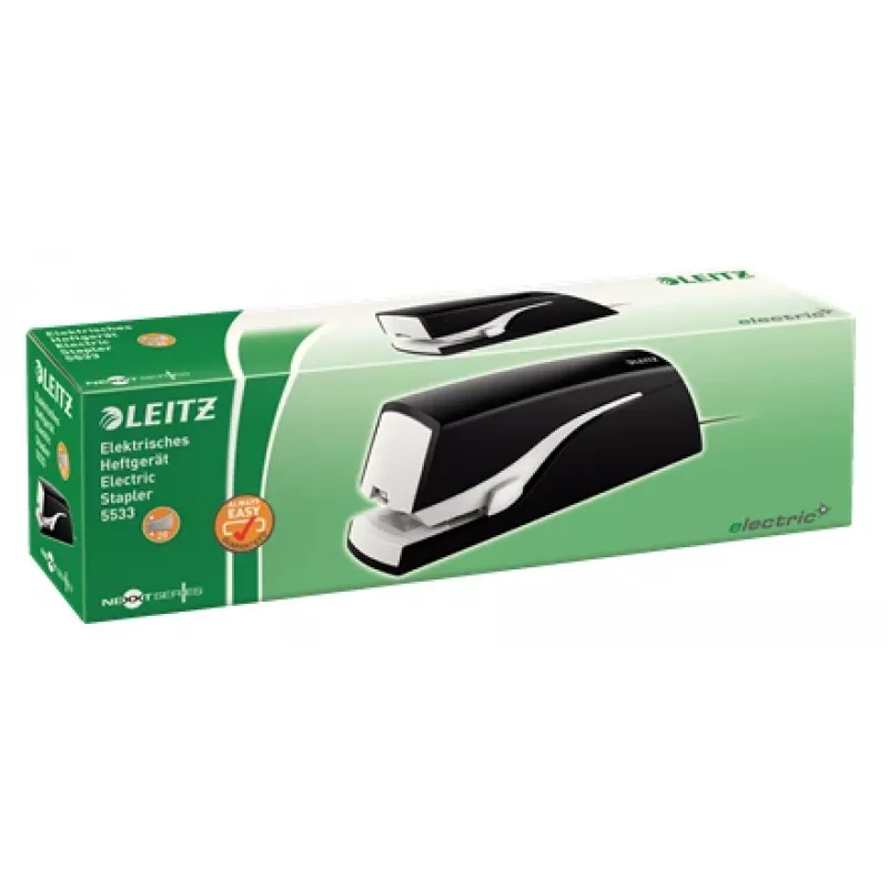 Leitz elektriline klambritangid 5533 NeXXt lame Clinch 20 lehte, 20 lehte, 200 klambrit, 2 cm, 1 cm, Plastik, Must, Valge