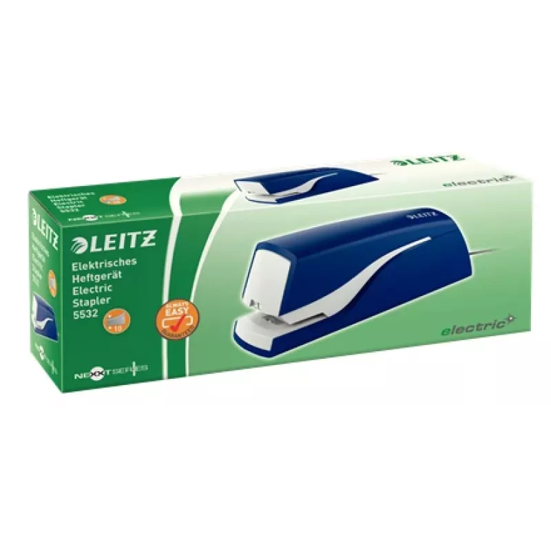 Leitz elektriline klammerdaja 5532 NeXXt 10 lehte, 10 lehte, 200 klambrit, 1 cm, 1 cm, plast, sinine