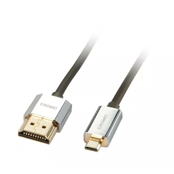 Lindy 2m CROMO õhuke High Speed HDMI to Micro HDMI kaabel with Ethernet