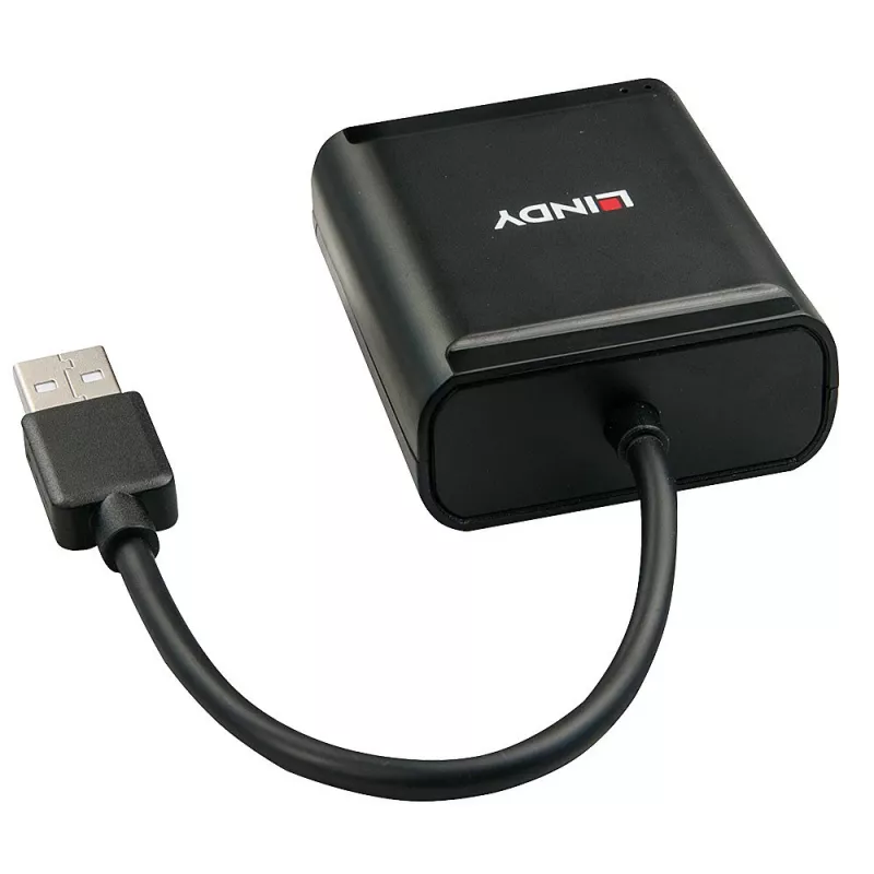Lindy 60m 4 pordiga USB 2.0 Cat.6 pikendaja, USB 2.0, RJ-45, USB 2.0, must, metall, 52 mm, 60 mm