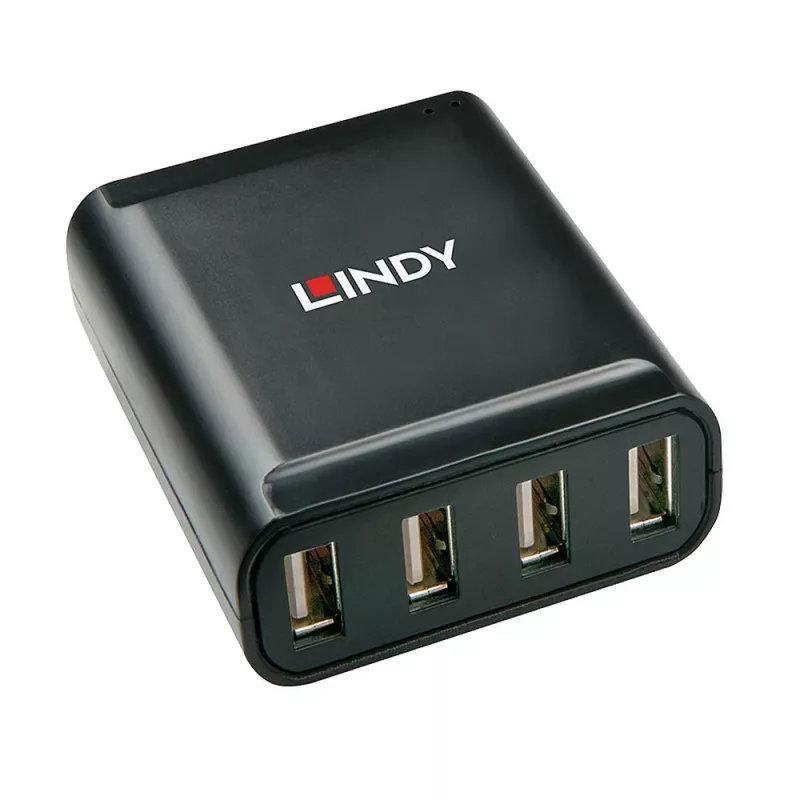Lindy 60m 4 pordiga USB 2.0 Cat.6 pikendaja, USB 2.0, RJ-45, USB 2.0, must, metall, 52 mm, 60 mm