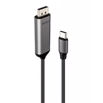 Lindy 43503 videokaabli adapter 1 m USB USB-C DisplayPort Hall