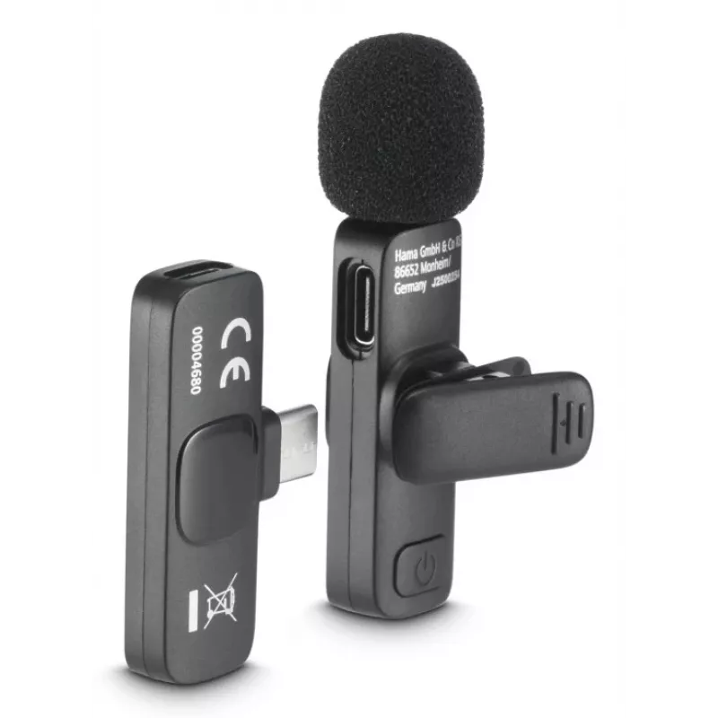 Hama Smart Wireless must lavalier/rinnamikrofon